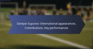 Daniyar Suyunov: International appearances, Contributions, Key performances