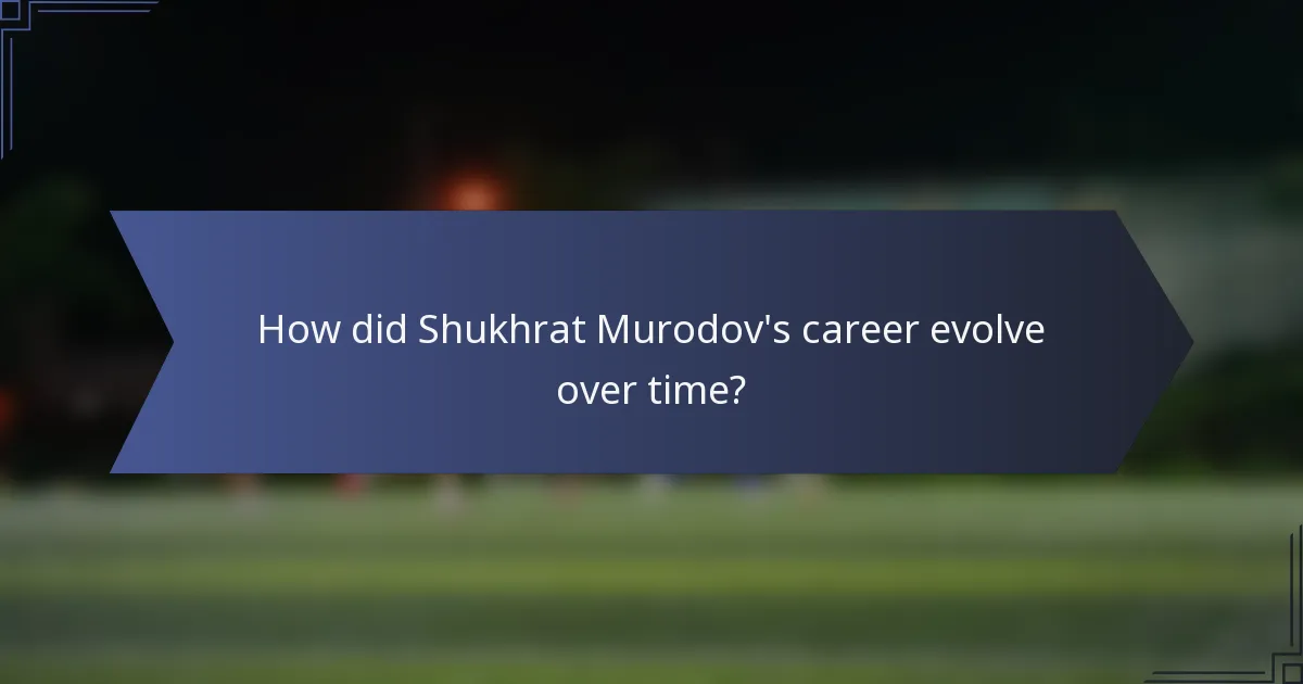 How did Shukhrat Murodov's career evolve over time?