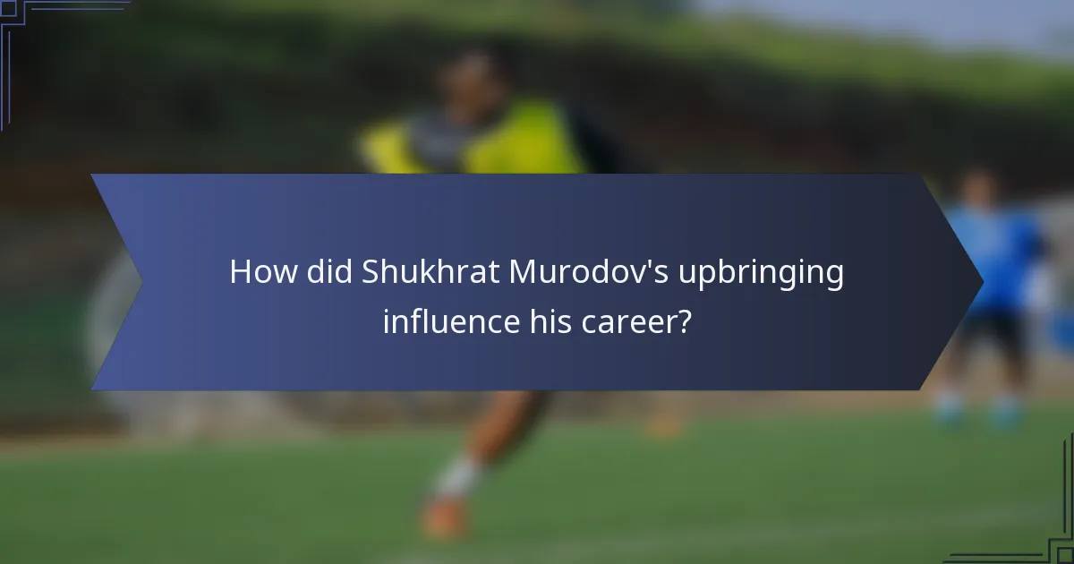 How did Shukhrat Murodov's upbringing influence his career?