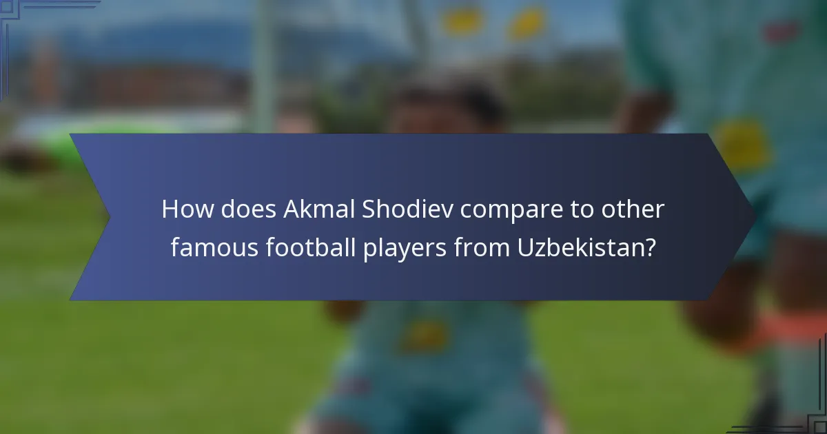 How does Akmal Shodiev compare to other famous football players from Uzbekistan?