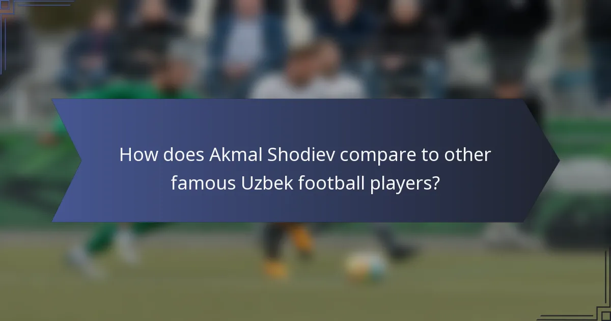How does Akmal Shodiev compare to other famous Uzbek football players?