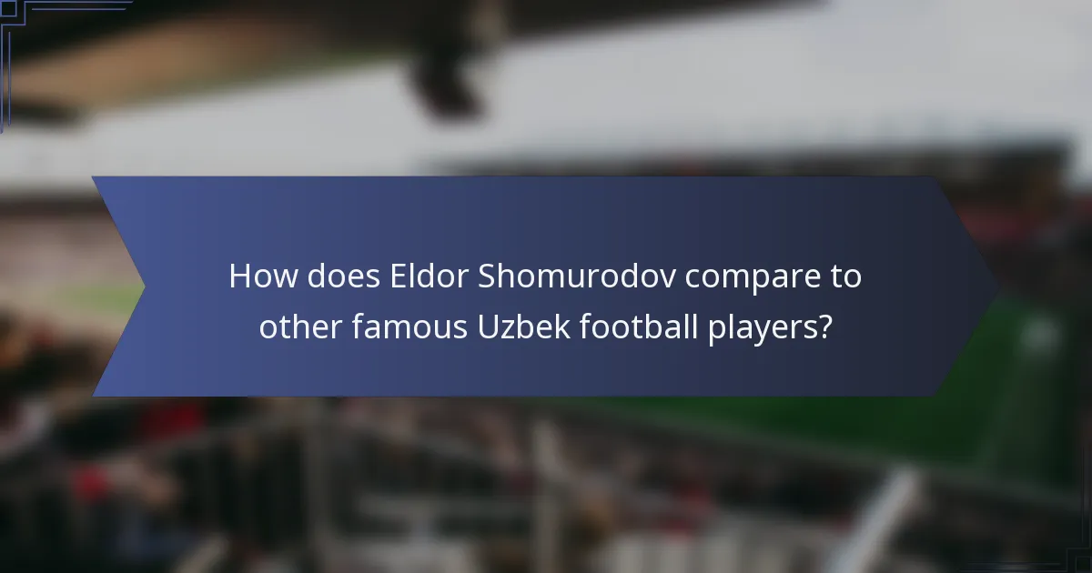 How does Eldor Shomurodov compare to other famous Uzbek football players?