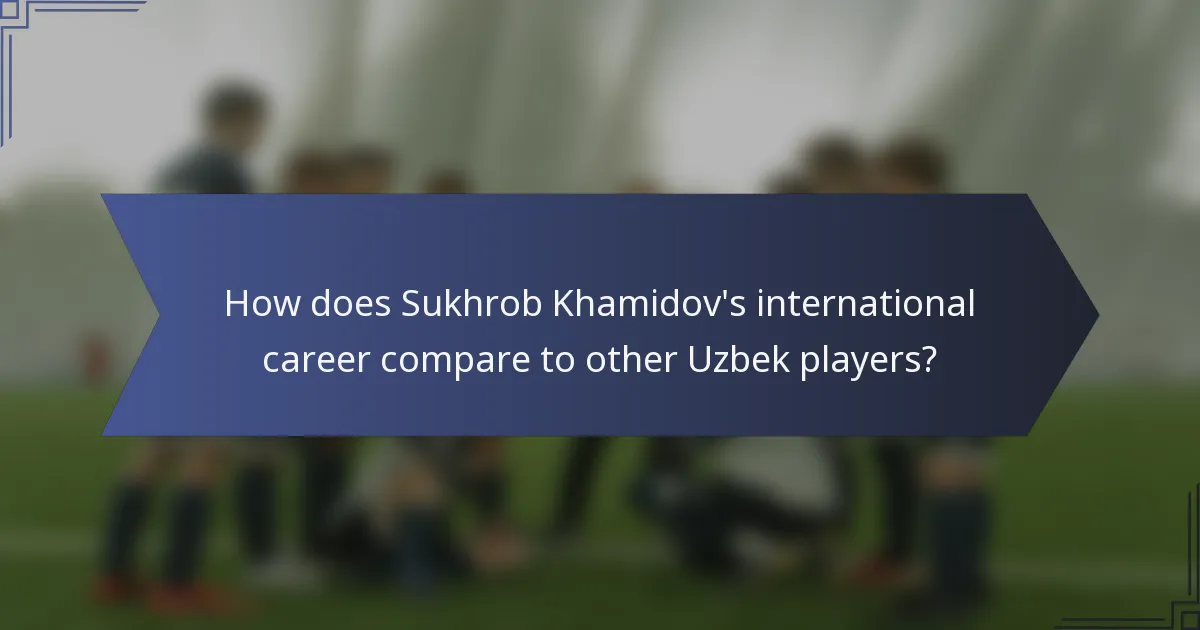How does Sukhrob Khamidov's international career compare to other Uzbek players?
