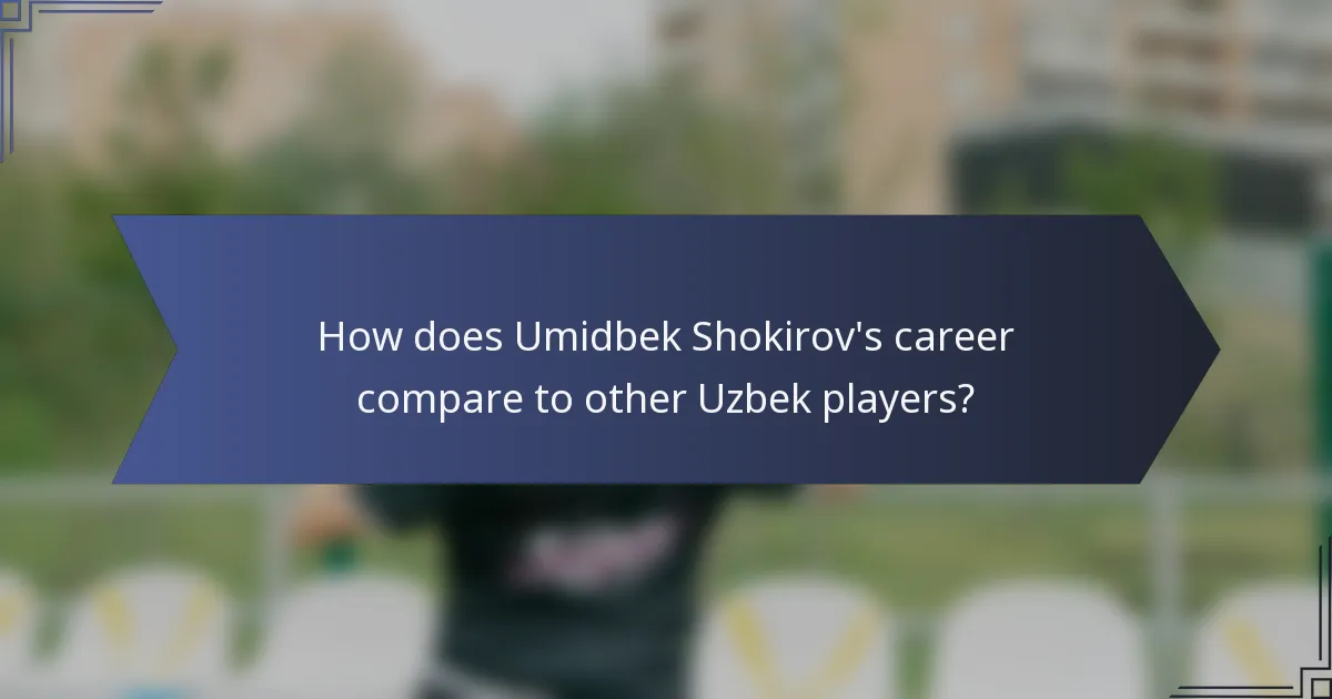 How does Umidbek Shokirov's career compare to other Uzbek players?