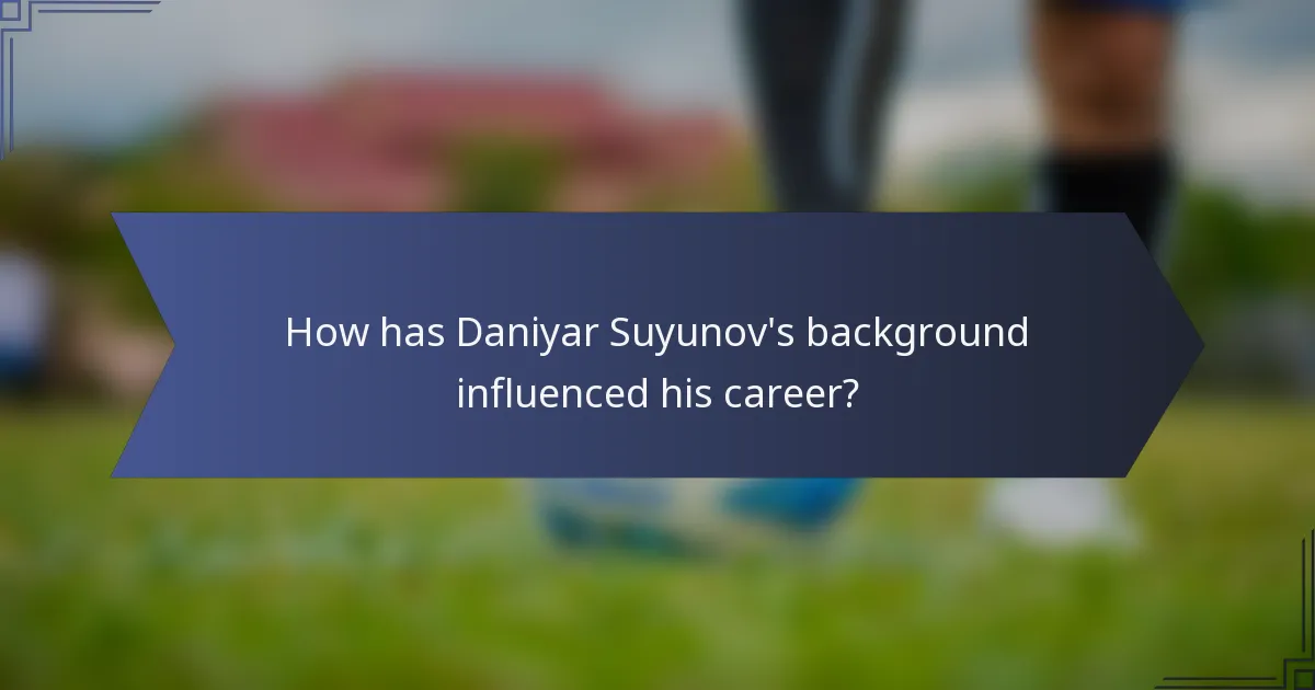 How has Daniyar Suyunov's background influenced his career?