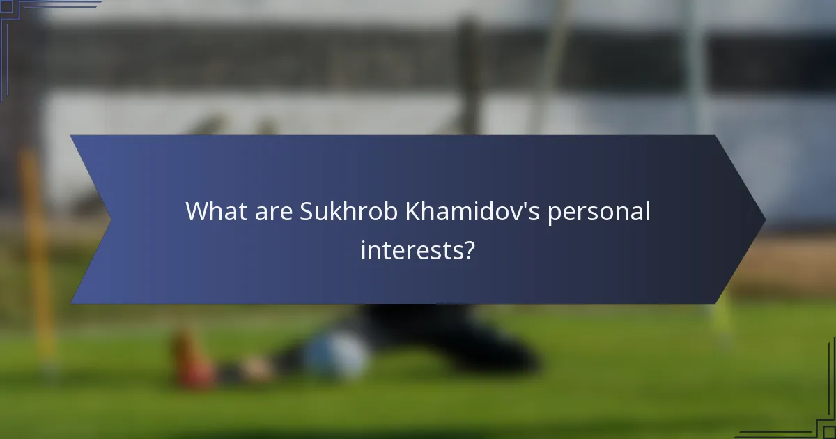 What are Sukhrob Khamidov's personal interests?