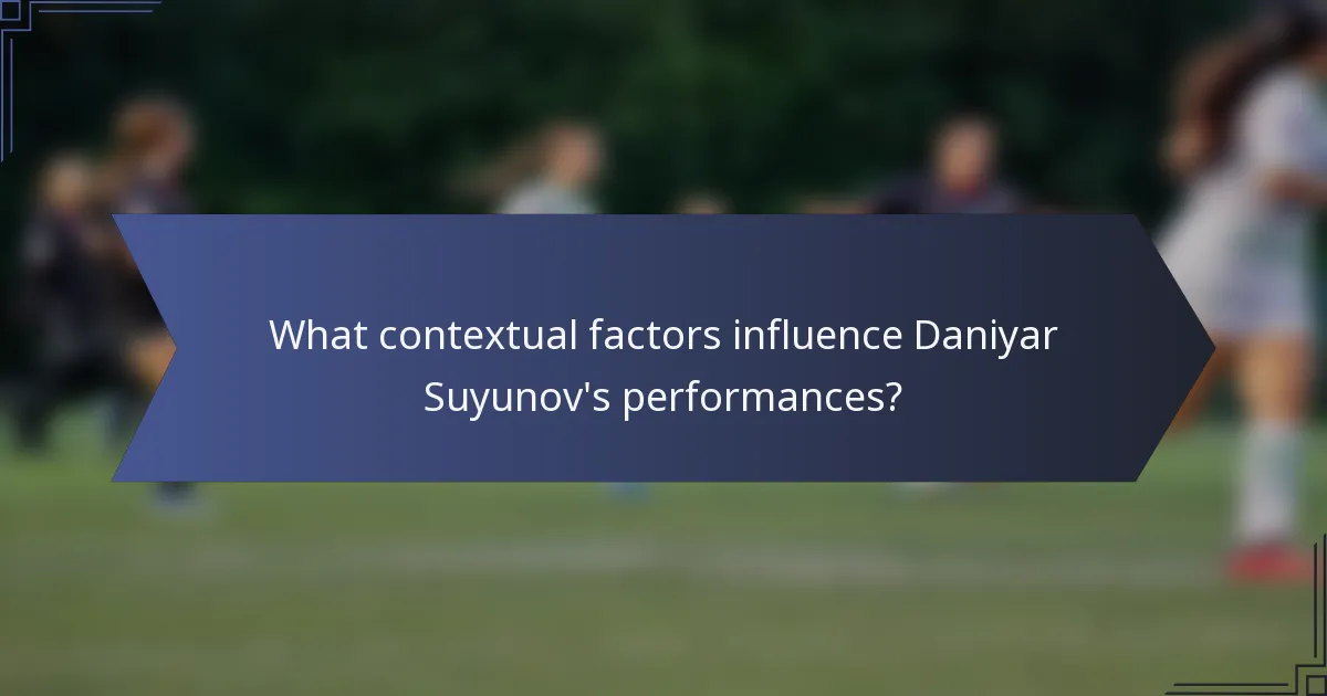 What contextual factors influence Daniyar Suyunov's performances?