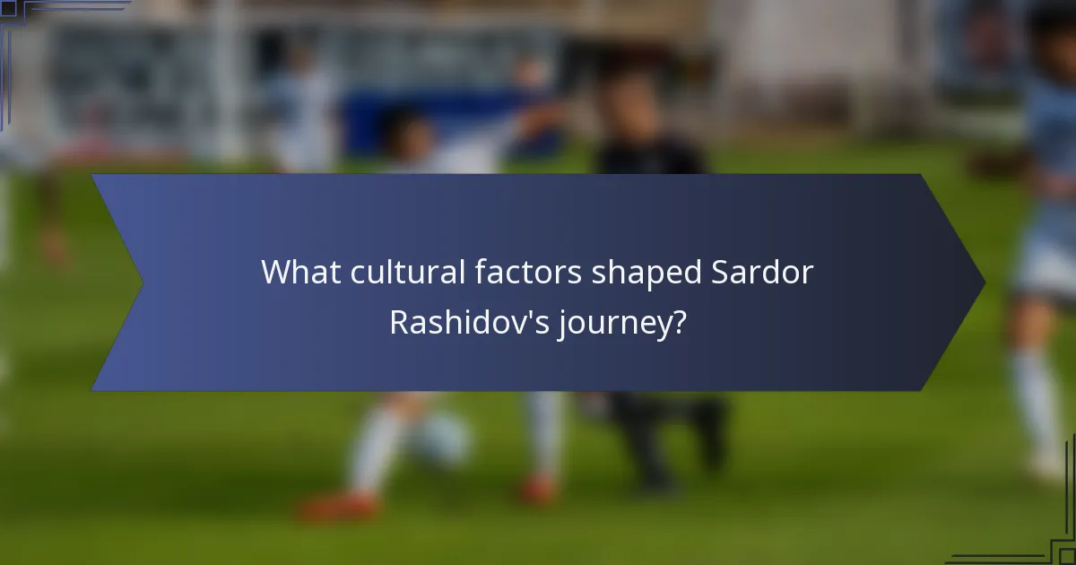 What cultural factors shaped Sardor Rashidov's journey?