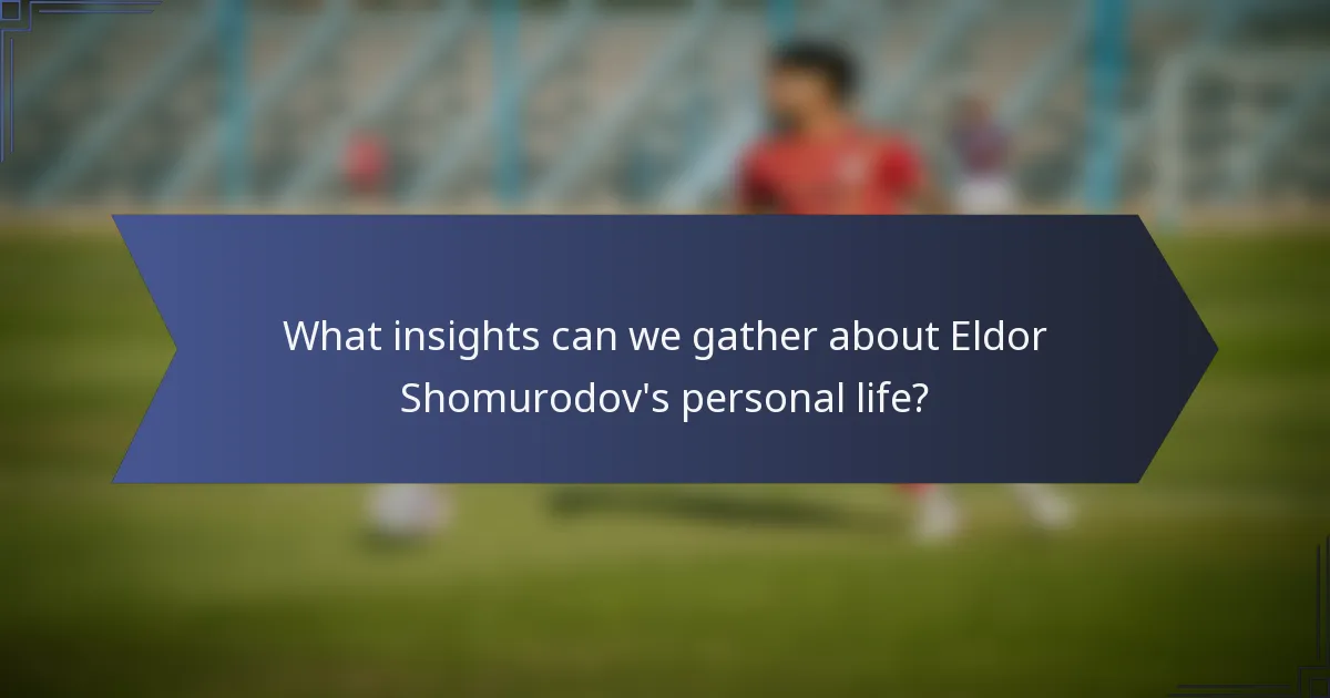 What insights can we gather about Eldor Shomurodov's personal life?