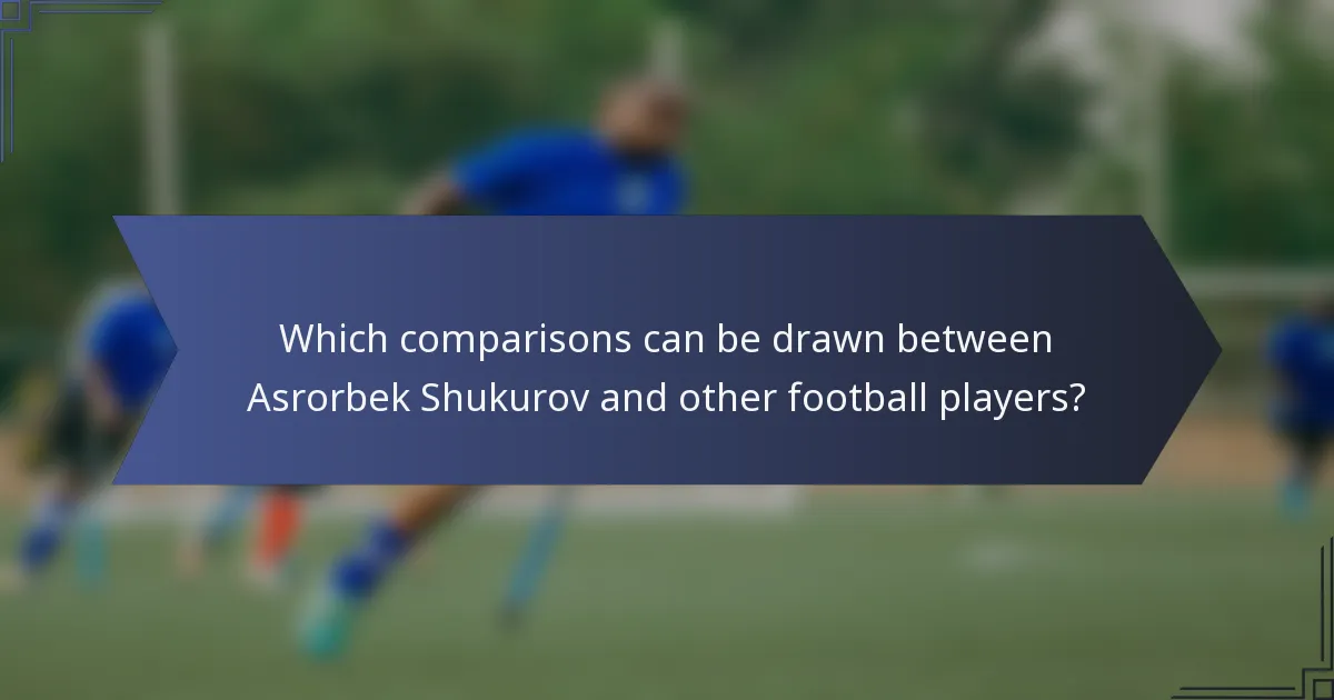 Which comparisons can be drawn between Asrorbek Shukurov and other football players?