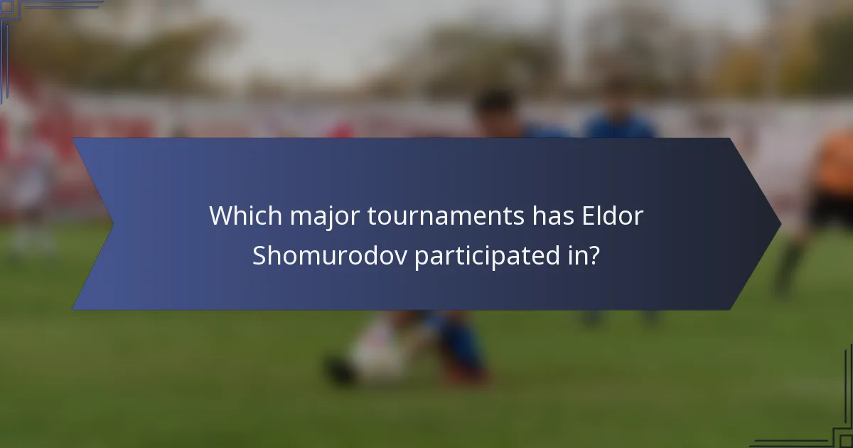 Which major tournaments has Eldor Shomurodov participated in?
